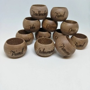 Wooden <b>Napkin</b> Ring Set of 11 Acacia Wood Tissue Ring - Product Image 2