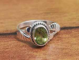 Oval Peridot Ring Handmade 925 Sterling Silver August Birthstone Jewelry Green Gemstone Ring For Women - Product Image 2