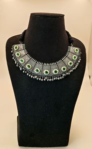 Collier de collier tribal en pierre verte oxydée pour les fêtes de mariage pour les femmes produit en vrac fait à la main - Product Image 4