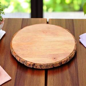 Juego de 3 bandejas de boda ecológicas de madera en forma de corazón y cuencos decorativos con corteza de árbol seguro para contacto con alimentos hecho en La India - Product Image 4
