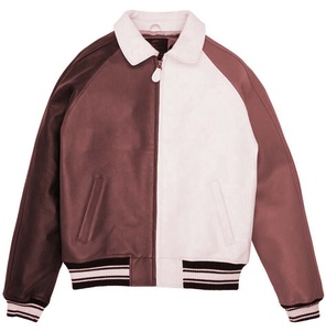 Nouvelle veste bomber en cuir de vache pour homme, personnalisée, avec blocs de couleur, patch brodé, col rabattu, fermeture éclair - Product Image 4