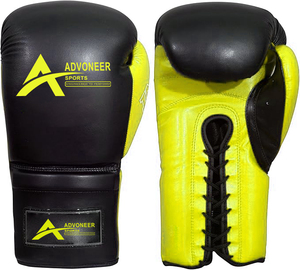 Guantes de Boxeo Advoneer Sports de 16oz con Cordones, Ligeros, Transpirables, que Absorben la Humedad, con Logotipo Personalizado, de Cuero Genuino, para Artes Marciales - Product Image 1