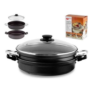 Non-stick Aluminum <b>Steamer</b> (28cm) Black 701540 - Product Image 2