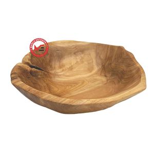 Bol sculpté à la main en racine naturelle, bol artisanal en bois pour servir des fruits, des salades, des collations, plateau décoratif pour la cuisine et la table basse - Product Image 1