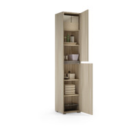 Muebles de Salón Modernos Minimalistas con Tiradores Empotrados, Gabinetes de Madera con 2 Puertas de Losa y 5 Estantes Ajustables, Muebles Multiusos para el Hogar