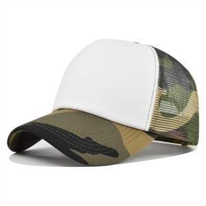 Casquettes de camionneur en daim avec logo patch camouflage, personnalisez vos propres casquettes de camionneur en maille brodée motif flamme - Product Image 5