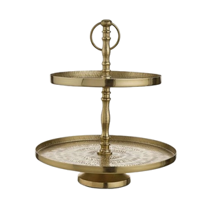 Support à gâteau décoratif en métal à deux niveaux, de luxe, pour fruits et desserts, idéal pour les fêtes d'anniversaire - Product Image 4