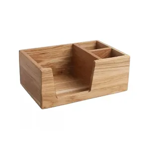 Современный деревенский деревянный стол ручной работы, подставка для салфеток, деревянная подставка для бутылок вина, подставка для ножей, деревянная коробка