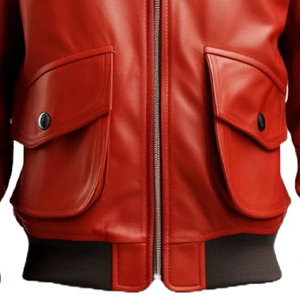 Chaqueta de bombardero de cuero personalizada con logotipo bordado de impresión para hombre y mujer ropa de calle prendas de vestir exteriores de moda fábrica OEM - Product Image 2