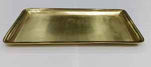 Bandeja de Metal Rectangular Art Deco con acabado antiguo de oro rosa elegante para servir comida y vino bodas ocasiones de Ramadán a granel bajo - Product Image 4