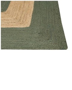 Alfombra de Yute Natural Tejida a Mano de Primera Calidad con Borde Verde, Alfombra de Piso Trenzada Ecológica para Sala de Estar, Dormitorio, Decoración del Hogar - Product Image 2