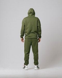Haut 400Gsm surdimensionné à capuche ensemble personnalisé hommes hiver survêtement à manches longues imprimé Logo Streetwear coton pantalons de survêtement à capuche - Product Image 3