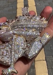 จี้ตัวการ์ตูนคริสเตียนเย็นแบบกำหนดเอง | ปาร์ตี้เครื่องประดับฮิปฮอปโมอิสซานไนท์ | ได้รับการรับรองจาก GRA unisex 925เคลือบ - Product Image 3