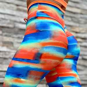 Pantalones de yoga sin costuras lavados con arena y cintura en V, mallas de entrenamiento de cintura alta con control de barriga y levantamiento de glúteos - Product Image 5