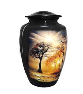 Urne de crémation coucher de soleil éternel pour cendres humaines coucher de soleil éternel arbre urne funéraire en aluminium pour adultes femmes hommes taille personnalisée décorative - Product Image 1