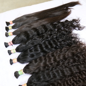 Extensiones de cabello humano a granel de onda profunda suelta ondulada virgen natural tipo indio sin trama de Vietnam - Product Image 2