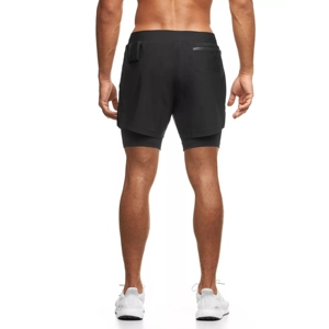 2025 Short d'entraînement de course Logo personnalisé Short de sport de gymnastique à compression à double pont Hommes - Product Image 3