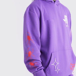 <b>Oversized</b> Custom Men's Track Suit Heavyweight Cotton <b>Fleece</b> <b>Hoodie</b> and Jogger Sets Printed Technics for Winter - Product Image 2