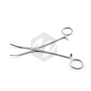 Pinzas hemostáticas Mikulicz, abrazadera quirúrgica ligeramente curvada de 8 pulgadas, 1x2 dientes, instrumento médico de acero inoxidable, sujeción de sangre - Product Image 2