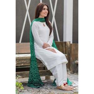 <b>Flame</b> Chiffon <b>Shirt</b> and Dupatta Set for Spring/Summer - Product Image 3