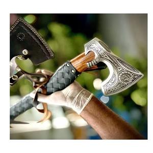 Hache longue de haute qualité, fabriquée à la main, prête au combat, en acier au carbone forgé unique, avec lame tranchante, qualité industrielle - Product Image 1