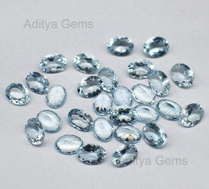 Aguamarina Natural, Forma Ovalada, Azul Santa María, Piedras Preciosas Sueltas del Fabricante, Precio al por Mayor, Ovalados de 2x4mm a 10x12mm - Product Image 5