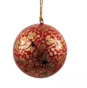 Kashmiri motif Papier Mache Ball, motif floral peint à la main, respectueux de l'environnement, des couleurs vives, disponible au prix de gros. - Product Image 4