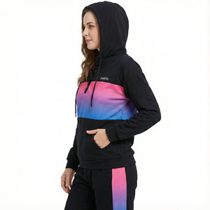 Sweatshirts à capuche Henley pour femmes personnalisés, à boutons, à manches longues, coupe ample, pull décontracté, streetwear d'automne et d'hiver - Product Image 2