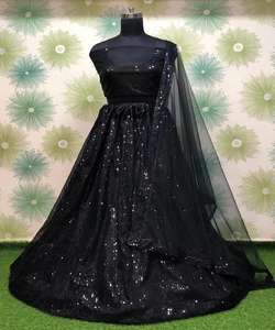 Nouveau Lehenga Choli Dupatta en tissu taffetas brodé attrayant et lavable pour les fêtes, vêtements indiens pour femmes, semi-cousu, vente en gros, Surat - Product Image 2