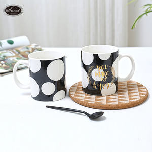 SWT Estilo nórdico Pretty Promoción Tazas Agua Cocina Calcomanía Logotipo dorado Color Tazas de café de cerámica personalizadas para regalo - Product Image 4