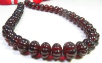 Perles de grenat naturel du Mozambique de haute qualité, brin de 18 pouces, 7-9 mm, forme melon facettée sculptée, pierres rouges, pendentif DIY