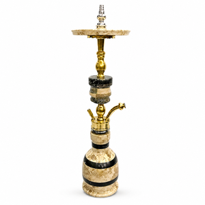Chicha Farida en marbre pressé et laiton massif, luxe moderne, avec ensemble complet et tuyau lavable - Product Image 1