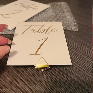 Luxury Golden Card Stand Decorative Organizer Ideal for Name Tags Invitations or Photo Display on Tabletops - Product Image 5