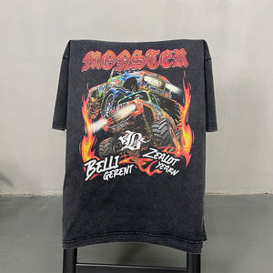 Mode personnalisée rue lourd lavé imprimé motif quart de manches t-shirt surdimensionné ample décontracté unisexe t-shirt - Product Image 6