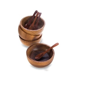 Grand bol en bois d'acacia de 12 pouces, bols de service de salade de fruits en bois de grande taille avec utilisation manuelle meilleure vente - Product Image 3