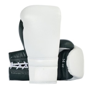 Vente en gros Gants de boxe noirs de haute qualité de 12oz Gants de boxe professionnels adultes en cuir à lacets avec logo personnalisé - Product Image 1