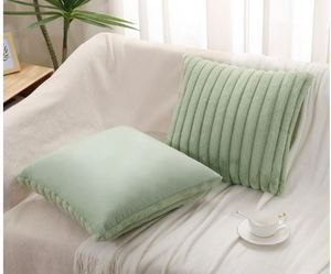 Almohadas Decorativas de Felpa de Algodón a Rayas de Lujo Pallene, Unisex, 22x22, Suaves y Esponjosas, Juego de 2 para Decoración de Sofá - Product Image 6