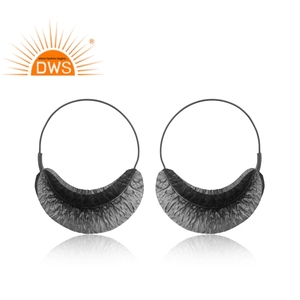 Meilleure vente 925 argent Sterling noir plaqué rhodium boucle d'oreille bijoux personnalisés pour les femmes cadeau pour elle - Product Image 2
