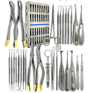 Ensemble de chirurgie d'extraction manuelle en acier inoxydable allemand de haute qualité de 49 pièces Kit d'instruments dentaires oraux avec étui certifié CE - Product Image 1