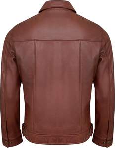 Nueva chaqueta de cuero de otoño 2026 para hombres, chaqueta de motocicleta con cuello levantado para jóvenes, chaquetas de cuero para hombres - Product Image 5