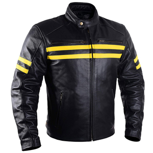 Chaqueta de Motociclista para Hombre, 100% Cuero, Impermeable, Transpirable, Manga Larga, Diseño Moderno de Alta Calidad, Acolchado Suave y Cómodo - Product Image 1
