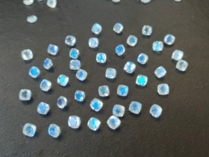Natural <b>Rainbow</b> Moonstone <b>Cushion</b> Cut 8mm Faceted -Good Blue Flashy Good Quality Loose Gemstone - Product Image 5