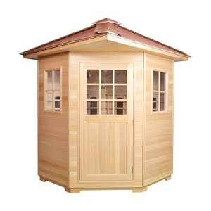 Sauna seca al aire libre 3 personas Hemlock Cubo de madera Infrarrojo Sauna al aire libre - Product Image 1