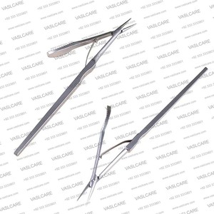 Porte-aiguille microchirurgical ophtalmique de qualité supérieure | Instruments ophtalmiques à pince à manche long et court par Vaslcare - Product Image 5