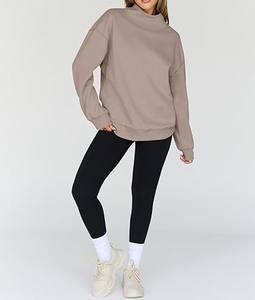 Sudadera de cuello alto para mujer Jersey informal de manga larga con cuello redondo elegante - Product Image 4