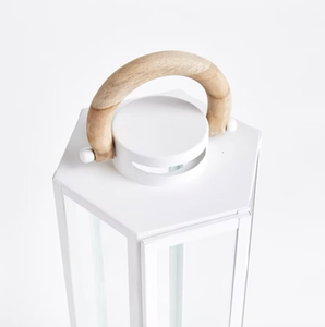 Hierro hecho a mano moderno Metal linternas jardín al aire libre interior decorativo Navidad vacaciones hogar blanco - Product Image 5