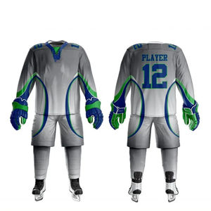 Uniforme de hockey sur glace pour hommes, ensemble avec sublimation personnalisée, uniforme d'équipe de hockey sur glace en polyester à 100% au Pakistan - Product Image 1