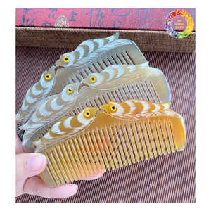 Natural Horn <b>Comb</b> Handmade from Buffalo Horn, Anti-Static Hair <b>Comb</b> for Women, Handmade <b>Wide</b>-Tooth Natural Buffalo Horn <b>Comb</b> - Product Image 1
