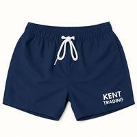Short de bain tricoté pour homme, personnalisé, séchage rapide, léger, respirant, en polyester, grandes tailles, décontracté, pour la plage et la piscine, été, avec logo frontal, OEM