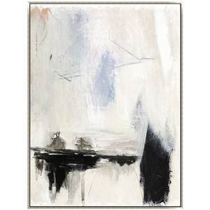 Set moderno di arte della parete di tela astratta Painted a mano coppie di piume eleganti decorazioni da parete - Product Image 5